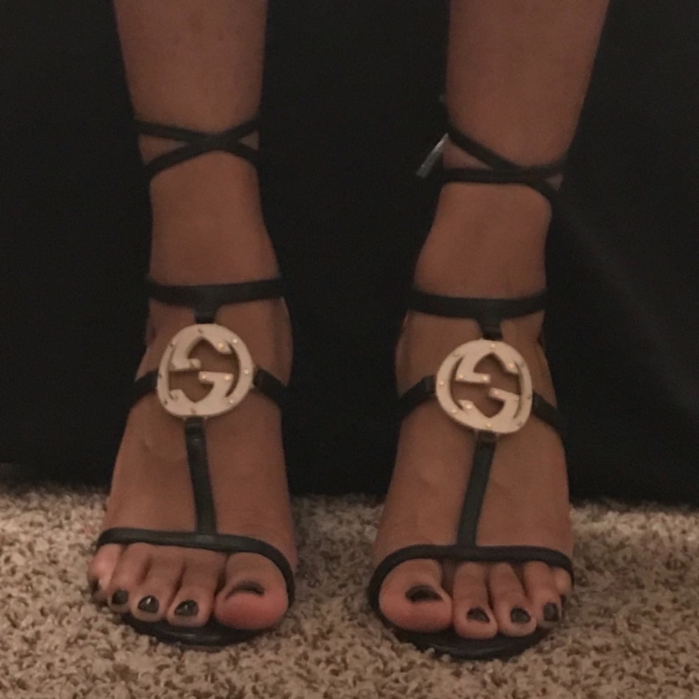 Gucci GG caged leather sandals